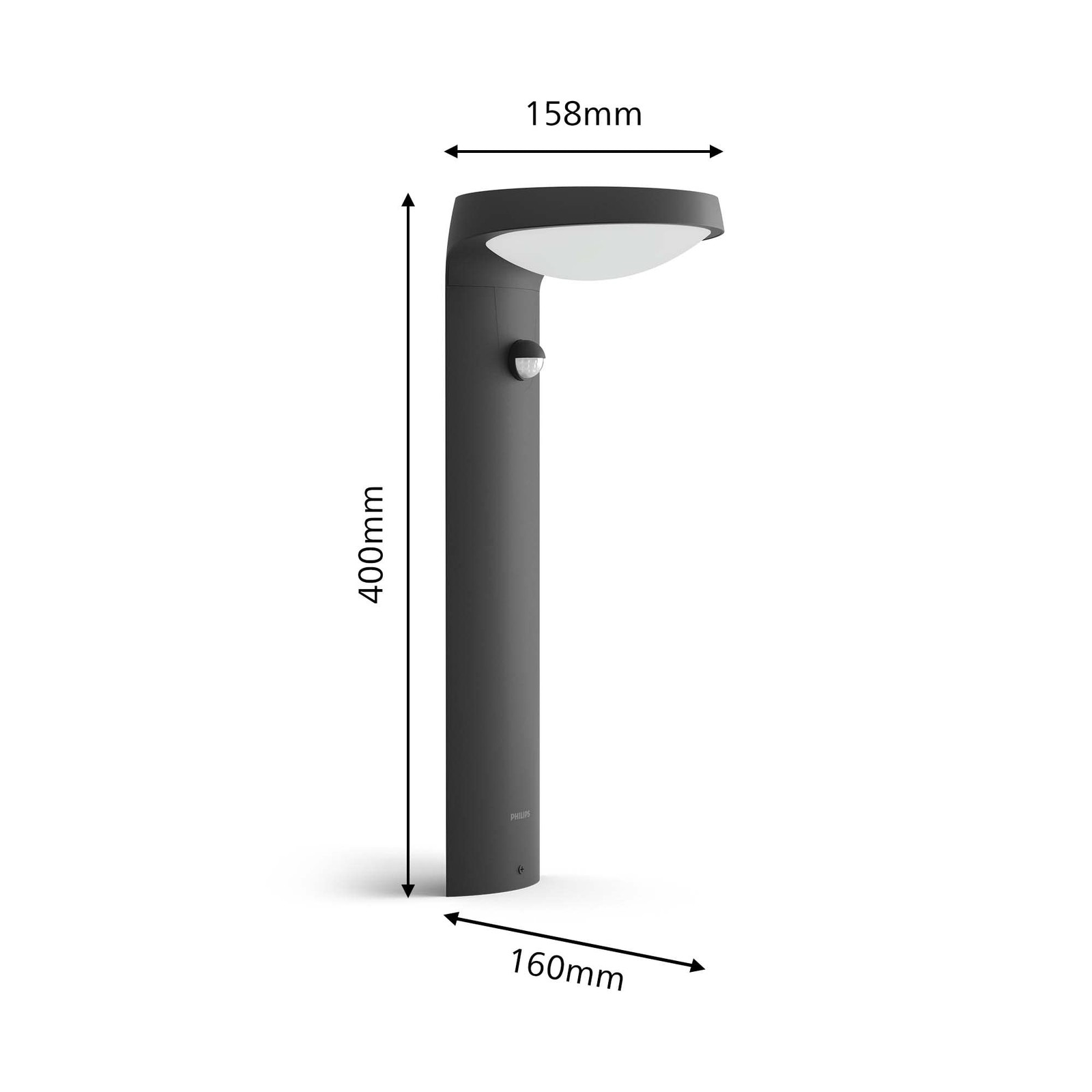 Borne extérieure infrarouge Tyla structure en aluminium anthracite - 3