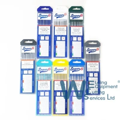 SWP SUPER 6 Tig Welding Torch Tungsten Electrodes All Types 1.0mm to 3.2mm