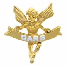 Gold Care Guardian Angel Pins, Caring Angel Lapel Pins - Set of 2