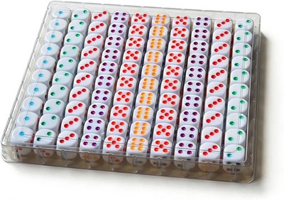 100pcs 16mm Game Bulk Dice 10 Colors Acrylic 6 Sided Dice Set for Classroom