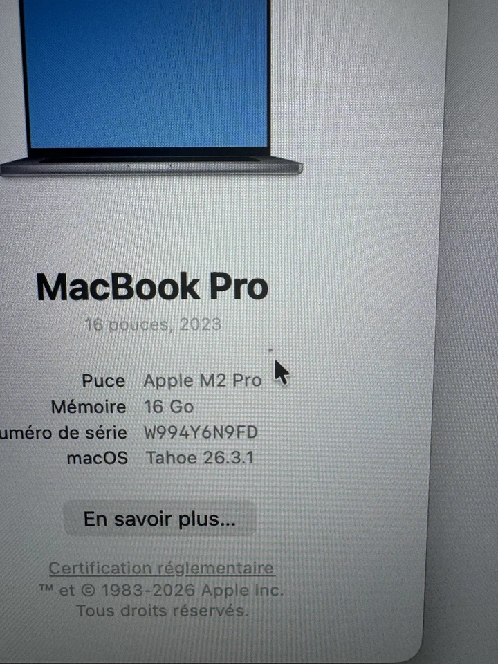 Apple MacBook Pro 16" M2 Pro · 16GB · 1TB, photo 4 sur 5