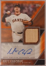 2026 Topps #MLMA-MC Matt Chapman Major League Materials Autographs Orange #12/25