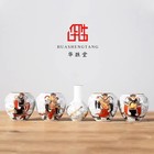 1set 5pcs Asian Bamboo Bird Cage ceramics cup 华胜堂