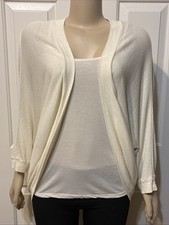 Michael Stars Cream Ivory Cardigan Open Style Cotton Blend 0235 Sweater One Size