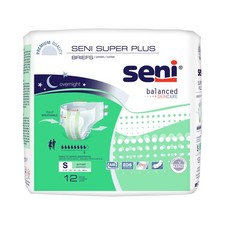 Seni Incontinence Brief Breathable / Overnight S-SM12-BP1 Heavy to Severe 12 Ct