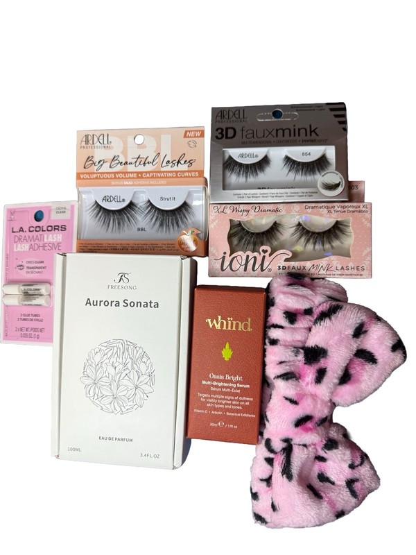 Beauty Bundle - Whind Brightening Serum, Perfume, Ardell & Ioni Lashes & Glue