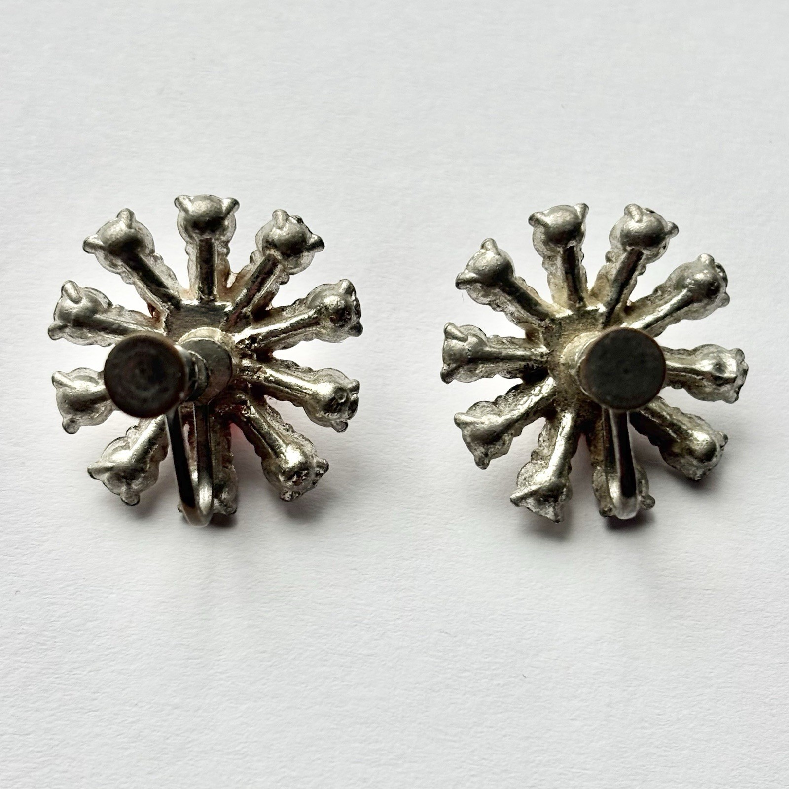 Ruby Red Crystal Rhinestone Snowflake Vintage Scr… - image 8