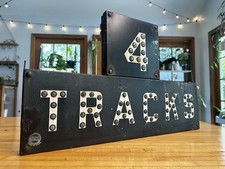 Original 4 Tracks Railroad Crossing Sign Glass Cats Eye Reflectors Rear Bracket!