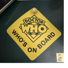 Doctor Who Who’s on Board Yellow Sign/Placard Science Fiction & Horror