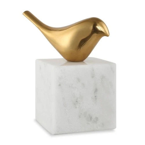 Uttermost 04340 Flying 7" Tall Brass and Marble Animals Sculpture - White - Picture 1 of 6
