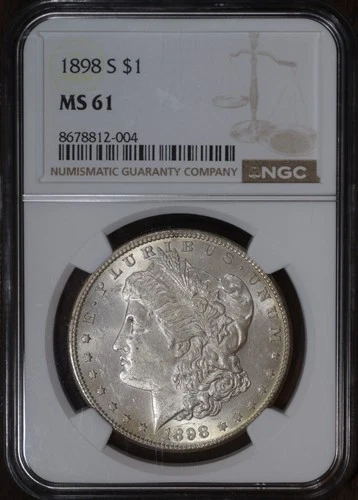 1898 S Morgan Silver Dollar $1 - NGC MS61 - Very Original Scarce Coin SKU#589