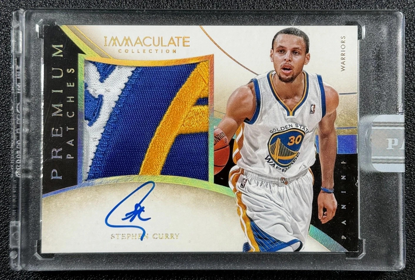 STEPHEN CURRY 2013-14 IMMACULATE #14 GAME-USED PREMIUM PATCH AUTO WHITEBOX 1/1 view 3