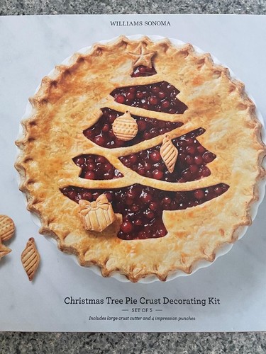 Williams Sonoma Holiday Christmas Tree Pie Crust Decorating Kit~w/X-mas Punches