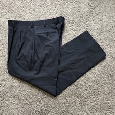 Brooks Brothers 1818 MADISON Pleated Front Dress Pants Men 38x30 Navy Blue WOOL