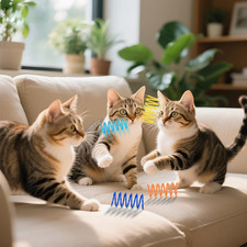 120 Pack 12 Colors Cat Spring Toys for Indoor Cats, Cat Interactive Toy, Colo...