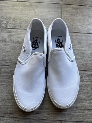 Vans Asher Canvas True White Sneaker Slip on Shoes Size 8.5 Womens Casual - Picture 2 of 6
