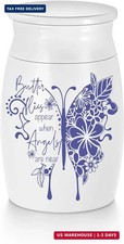SOITIS Small Urns for Human Ashes Purple Butterfly Mini Urns for Human Ashes Alu