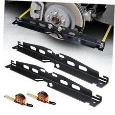 2-Pack Thick Wheel Alignment Plates Tool Kit with Measuring Tapes, Car Black