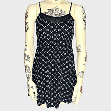 Black mini dress with cross print