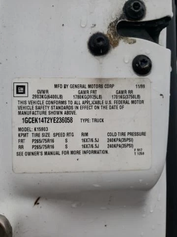 Power Steering Pump Excluding Crew Cab Fits 99-02 SIERRA 1500 PICKUP 2298606 Foto 3 de 4