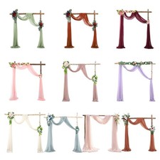 Luxurious Rusts Pearls Chiffon Fabric Arch Draping Wedding Arch Drape