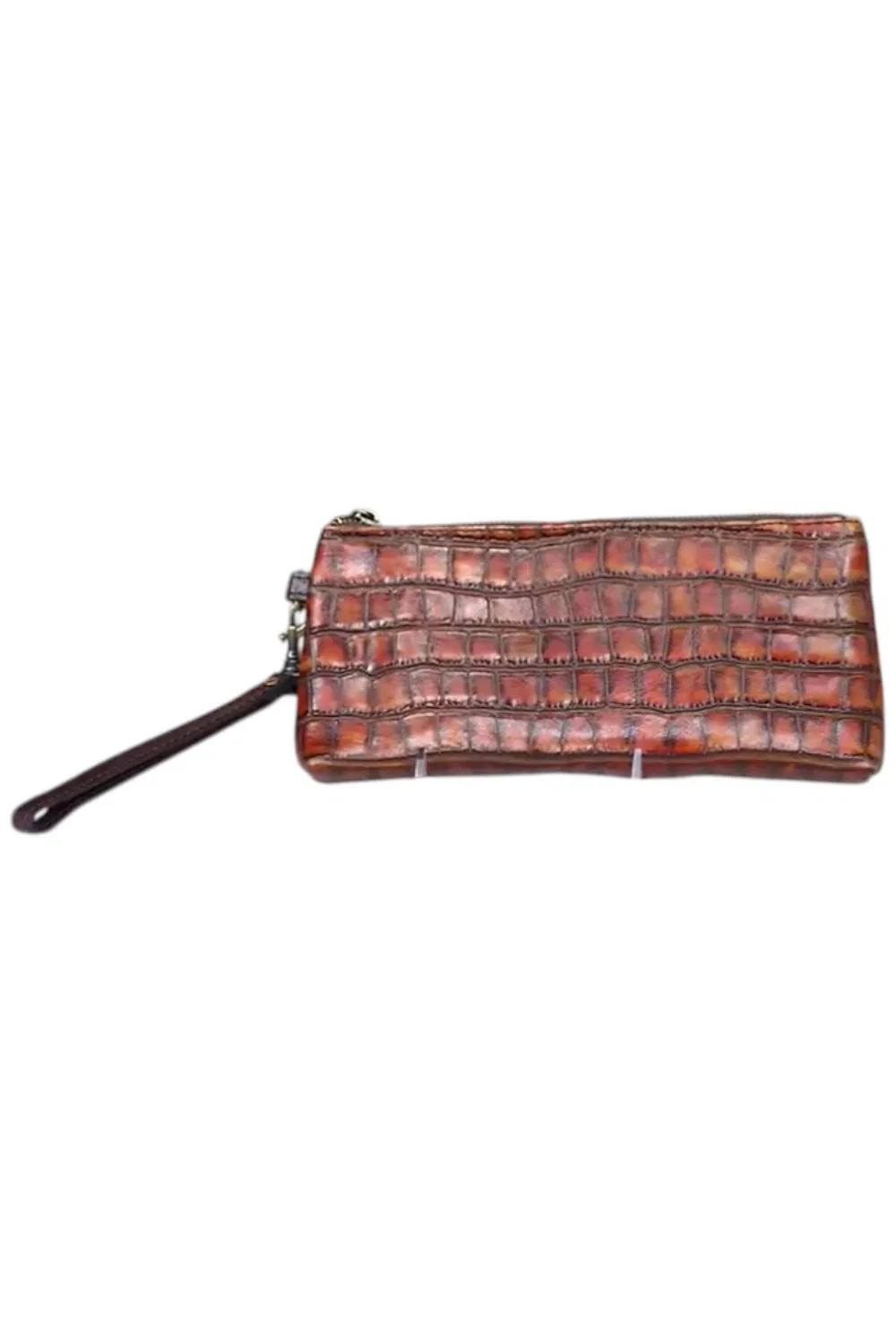 Patricia Nash Vetralla Leather Wristlet with RFID Protection Brown 6790₽