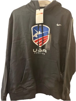 New Mens Nike Team USA Fencing Black Hoodie Pullover Small