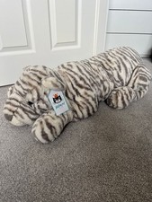 Jellycat I Am Really Big Sasha Snow Tiger Soft Plush Toy With Tags Rare
