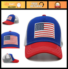 Toddler Boys American Flag Trucker Hat - Snapback Mesh Baseball Cap 2-6 Years