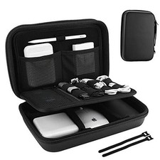 Hard Travel Electronic Organizer Case for Large - 9.9 X 6.3 X 2.56 Inch Black