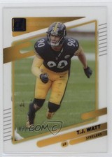 2021 Panini Clearly Donruss Blue 42/99 TJ Watt #41 0c2