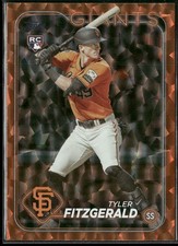 Tyler Fitzgerald Rookie RC Card 2024 Topps #602 Orange Crackle Foil /299 Giants