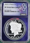 2025 S Proof Morgan and Peace Silver Dollar Set ~ NGC PF70UC ~ Purple TraderBea