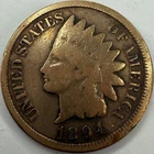 1894/94 Key Variety Cleaned Indian Head Cent Exact Coin Imaged #IND1325