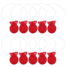 10 Pcs Red Rubber Clown Nose Elastic Band Clown Costume Props for Role Playing