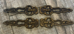 Set of 4 Vintage Brass Plated Keyhole Covers – Ornate Victorian Style (Set A)