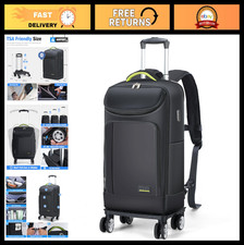 Mochila con ruedas impermeable de 18" con ruedas de 360°, aprobada por la aerolínea para portátiles,