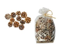 Zapfenmischung Schwarzkiefer Natur/Weiß 5Cm Deko Diy Basteln Winterdeko Zapfen