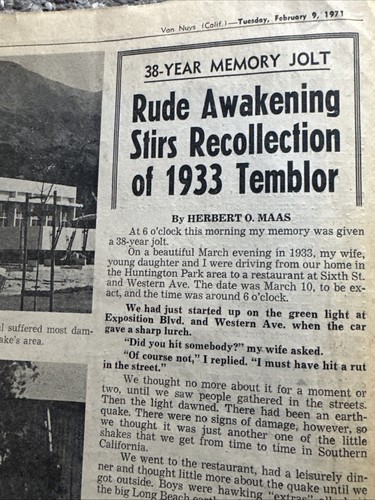 VTG The Valley News Extra 1971 Sylmar Earthquake Coverage Newspaper Green Sheet - Bild 6 von 19