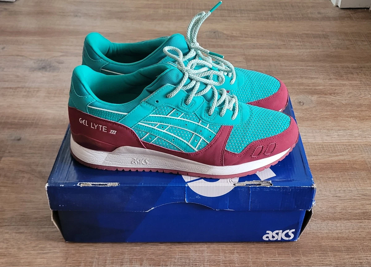 ASICS Gel Lyte III 3‎ Running Shoes Mens US 10 Burgundy Blue H30QK Suede Leather Asics Gel-Lyte III Burgundy/White 2013 - YouTube main image 3