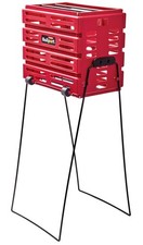 Tourna Ballport Deluxe Tennis Ball Hopper with Wheels Red