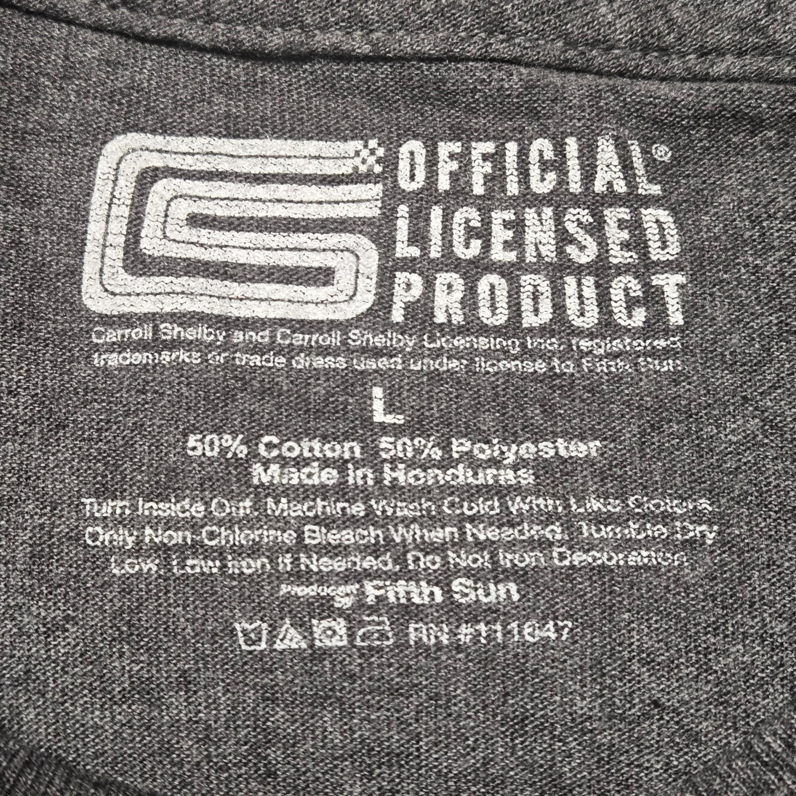 Shelby GT350 Mustang 1966 T-Shirt Men’s L Gray SS Carroll Shelby Graphic Tee