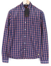Scotch  Soda Ams Couture Men's Shirt S Blue Red Checked Long Sleeves