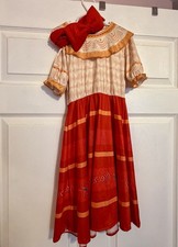 Encanto Dolores Madrigal Costume Dress Red Bow Girls Size 120 5/6