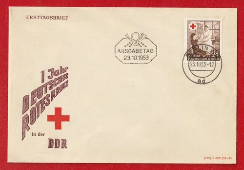 GERMANY (DDR) RED CROSS IN THE DDR 1953 FDC