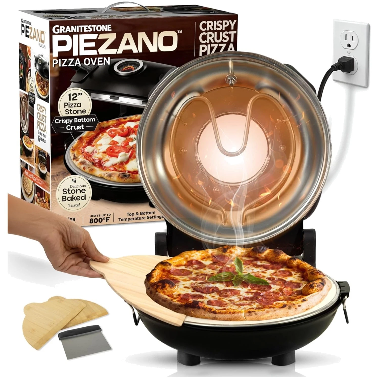 Ceramic Stone Pizza Oven - Countertop, Peels Included
Opens in a new window or tab