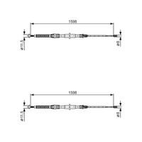 2X Bosch Handbremsseile Passend FüR VW Jetta Links+Rechts