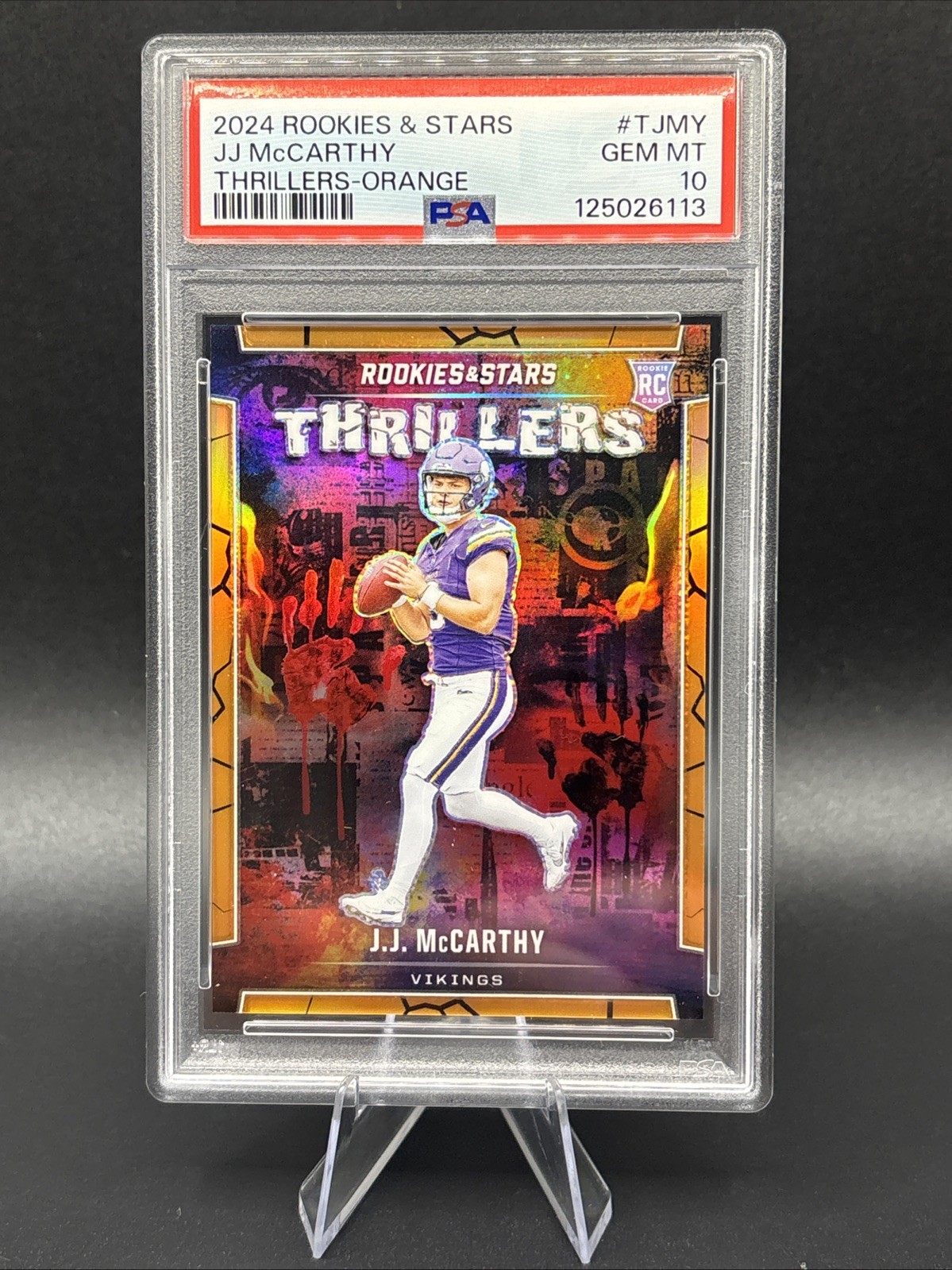 JJ McCarthy Panini Rookies & Stars Thrillers #TJMY Orange