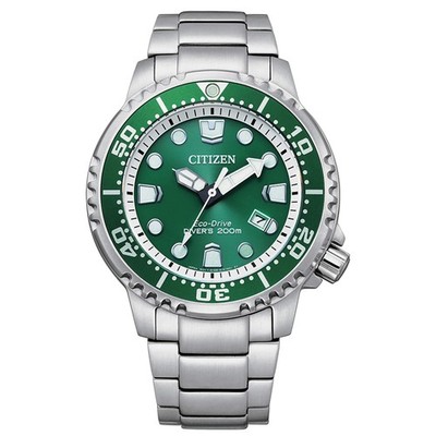 Citizen Promaster Diver's Eco Drive 200 mt BN0158-85X Green Uhr mit Gürteln