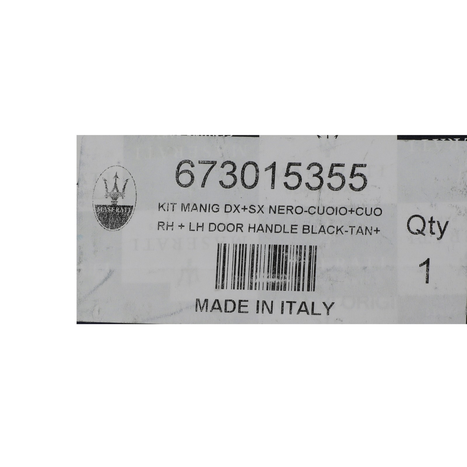 GENUINE MASERATI Interior Black & Tan Leather Door Pull Handles LH&RH 673015355